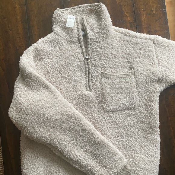 aerie sherpa quarter zip sweater